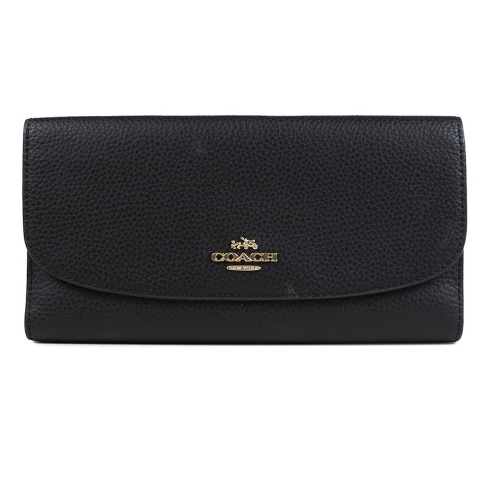 COACH NWT Pebbled Leather Checkbook  Large Wallet